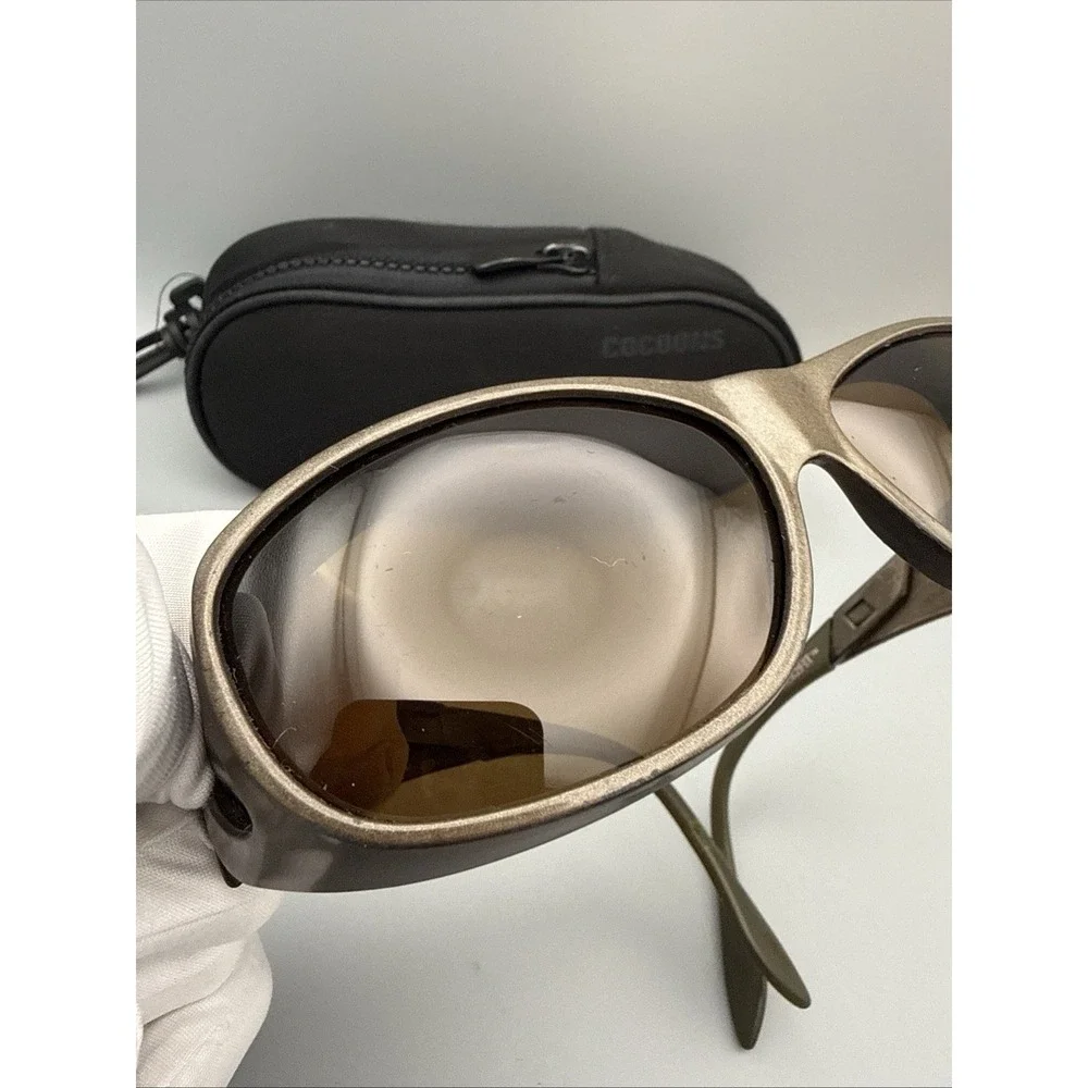 Cocoons Authentic Wrap Sunglasses Brown Frame  Lens Fit Over & Cacoons Case